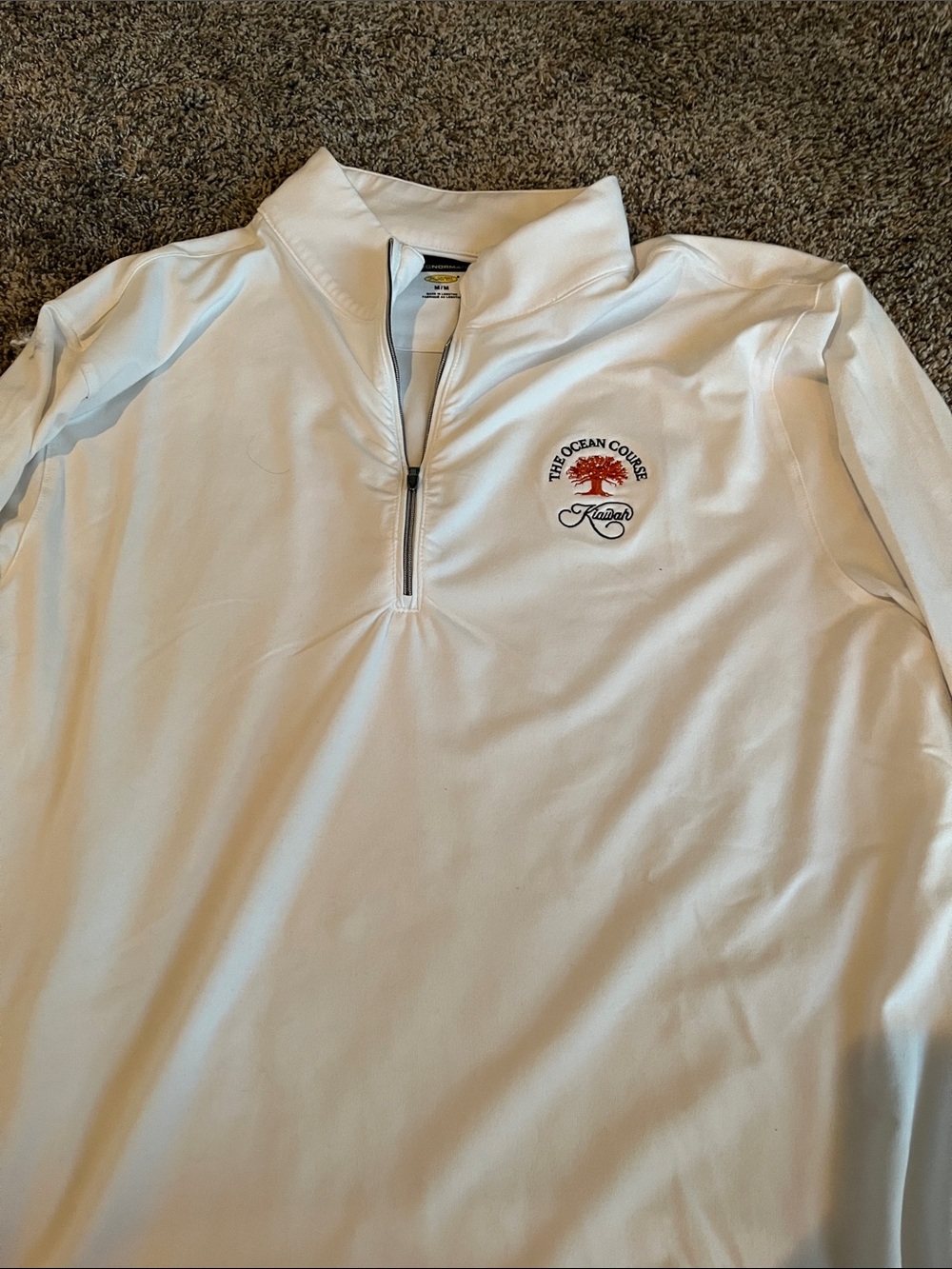 Ocean Course -White Performance Quarter-Zip - Greg Norman - Kiawah. Very nice